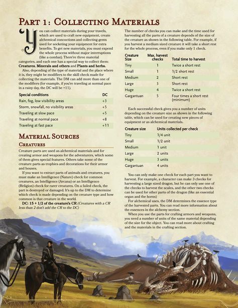 DnD 5e Homebrew — Wilderness Surivival Guide excerpts: Collecting...