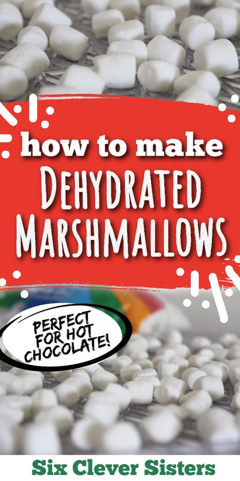 How to Make Dehydrated Marshmallows for Homemade Lucky Charms, Hot Chocolate, and more! - Six Clever Sisters Dehydrated Marshmallows, Hot Chocolate Ice Cream, Cinnamon Popcorn, Summer Ice Cream Party, Chocolate Smores, Hot Cocoa Mix Recipe, Lucky Charms Marshmallows, Flavored Marshmallows, Lucky Charms Cereal