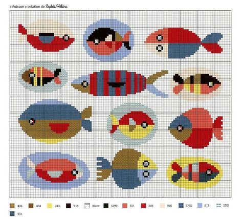 Projek Mengait, Cross Stitch Sea, Colorwork Chart, Crochet Fish, 8bit Art, Colorwork Knitting, Pixel Crochet, Tapestry Crochet Patterns, Mini Cross Stitch