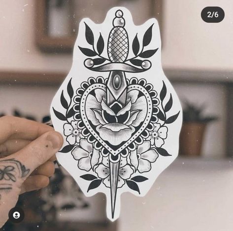 Heart And Dagger Tattoo, Tattoo Design Traditional, Traditional Dagger Tattoo, Traditional Tattoo Inspiration, Tattoos Traditional, Tatoo Inspiration, Old School Tattoo Designs, Traditional Tattoo Design, Dagger Tattoo