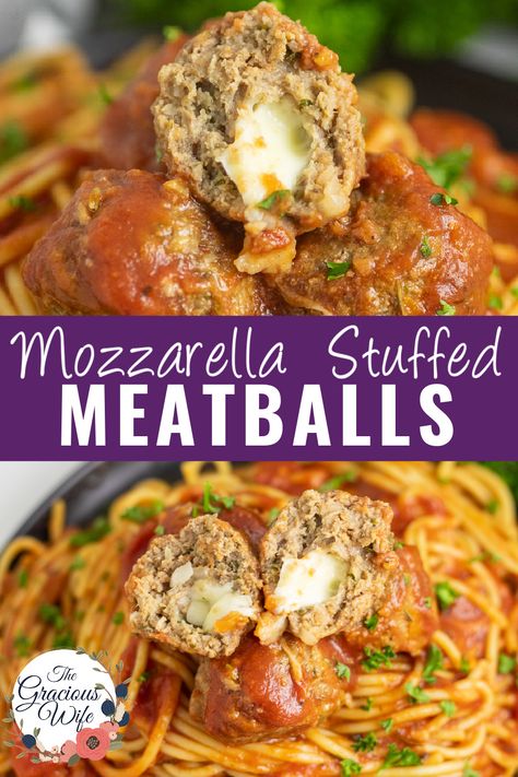 Cheesy and flavorful these Slow Cooker Mozzarella Stuffed Meatballs are saucy and tender with gooey cheese in every bite! Make them easily right in your CrockPot! Recipe Meatballs, Stuffed Meatballs, Mozzarella Stuffed Meatballs, Italian Meatballs Recipe, Pearl Couscous, Best Appetizer Recipes, Ground Beef Recipes Easy, Meatballs Recipe, Beef Recipes Easy