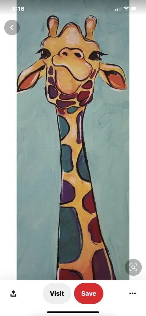 Abstract Heart Painting, Ideas Watercolor, Giraffe Drawing, Giraffe Painting, Wine And Canvas, Giraffe Art, Watercolor Paintings Easy, Heart Painting, Easy Watercolor