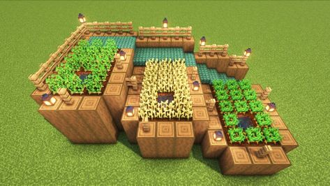 Fence Minecraft Ideas, Minecraft Farm Design, Minecraft Fence Ideas, Farm Design Ideas, Minecraft Pumpkin, Farm In Minecraft, Watermelon Farming, Houses Blueprints, Farm Minecraft