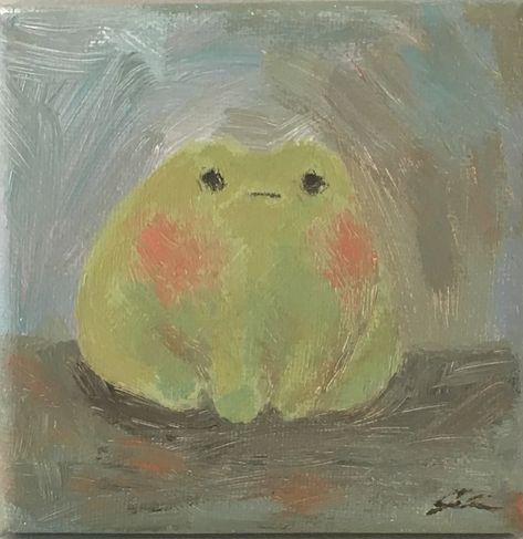 Images Kawaii, Oil Pastel Art, Frog Art, Cute Paintings, Paintings Art, Arte Inspo, Arte Sketchbook, Painting Painting, Ethereal Art