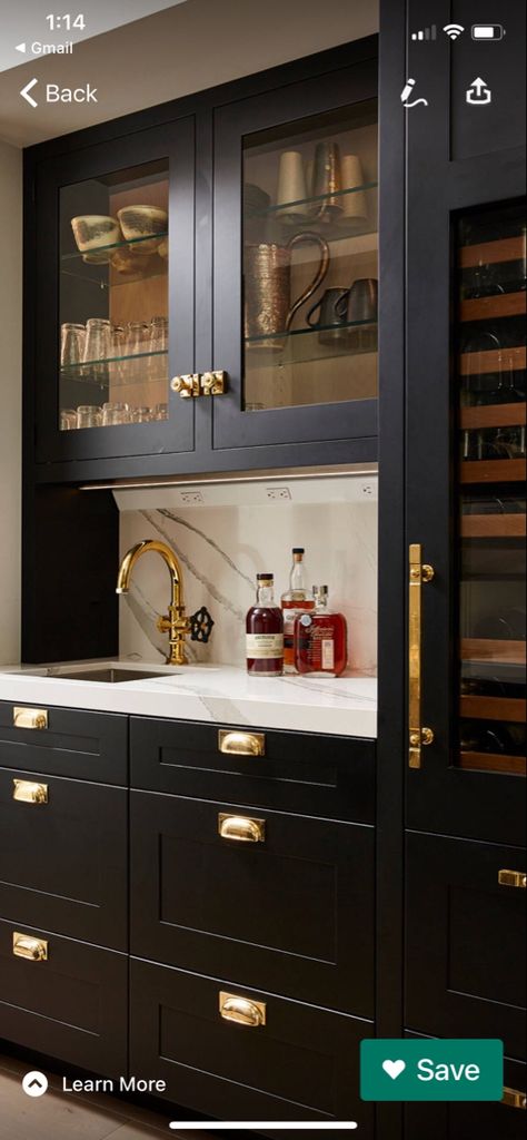 Basement Wet Bar Full Size Fridge, Wet Bar Ideas In Living Room, Wall Bar Ideas For Home, Tall Wine Fridge, Wine Fridge Cabinet, Modern Wet Bar, Built In Bar Cabinet, Mid Century Modern Renovation, Hastings House