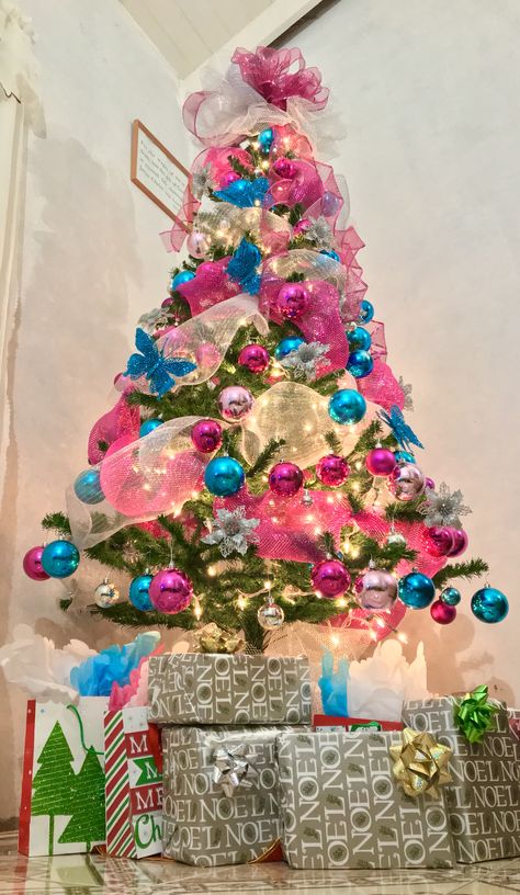 Pink and Blue Christmas Christmas Decor Ideas Pink And Blue, Hot Pink And Blue Christmas Tree, Pink And Blue Christmas Tree Decorations, Pink And Blue Christmas Decorations, Pink And Teal Christmas Tree, Pink Blue Christmas Tree, Pink And Blue Christmas Tree, Pink And Teal Christmas, Pink Blue Christmas