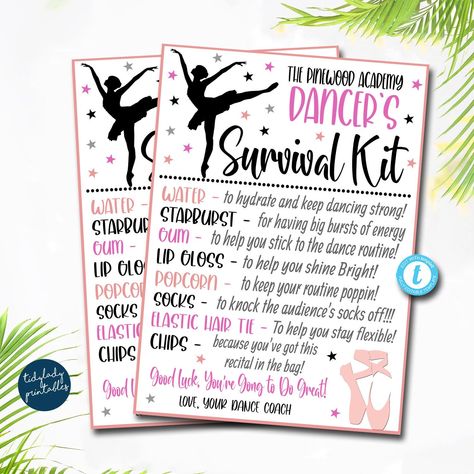 EDITABLE Dancer Survival KitAll Text is editable so you can make it read what you wishYou can personalize as many dance survival kit printable cards as you needThese printable survival kit cards/tags are great for giftsTEMPLATE FORMATTED SIZESsize of individual card is 3.25x 4.54 print per sheet Full Editing Options With Templett.com TRY BEFORE YOU BUYCopy and paste the demo link belows://templett.com/design/demo/TidyLady19/18452663 IMPORTANTThis is a DIY self-edi