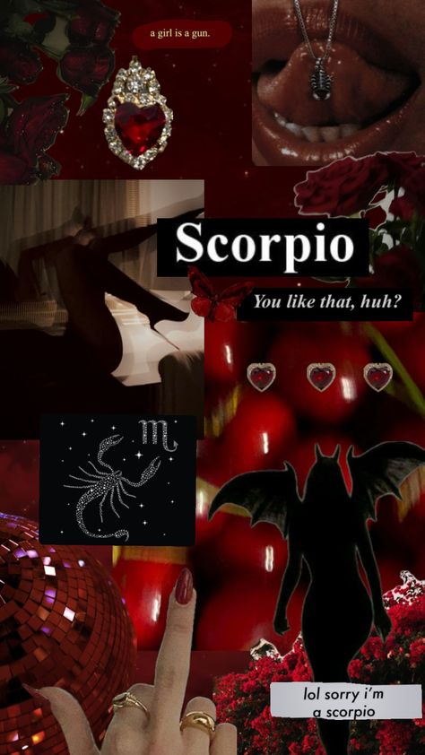 #scorpioaesthetic #scorpio #red #astrology #vibes #baddie #wallpaper #fyp #collageart Y2k Baddie Aesthetic, Zodiac Mind Scorpio, Scorpio Fashion, Baddie Wallpaper, Scorpio Art, Astrology Scorpio, Scorpio Women, Scorpio Girl, Scorpio Birthday