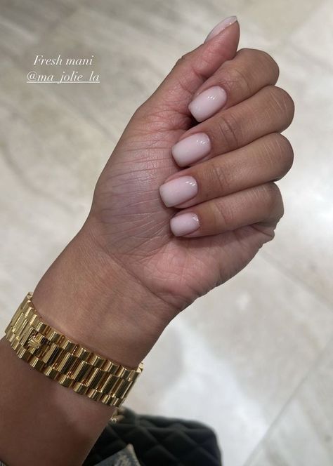 Lori Harvey Short Nails, Kim Kardashian Nails Manicures, Russian Manicure Short Nails, Kim Kardashian Nails, Short Manicure, Kardashian Nails, Teaira Walker, Short Classy Nails, Nails Biab