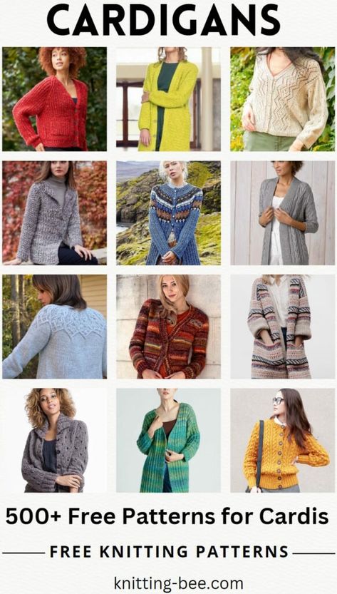 Over 500+ Free Cardigan Knitting Patterns You Will Love Making (498 free knitting patterns) Oversize Cardigan Knitting Pattern, Free Knitting Patterns Uk, Cardigan Knitting Patterns, Cable Cardigan Knitting Patterns, Free Knitting Patterns For Women, Ladies Knitting Patterns, Knitted Cardigans, Knit Cardigan Pattern, Knitting Patterns Free Cardigans