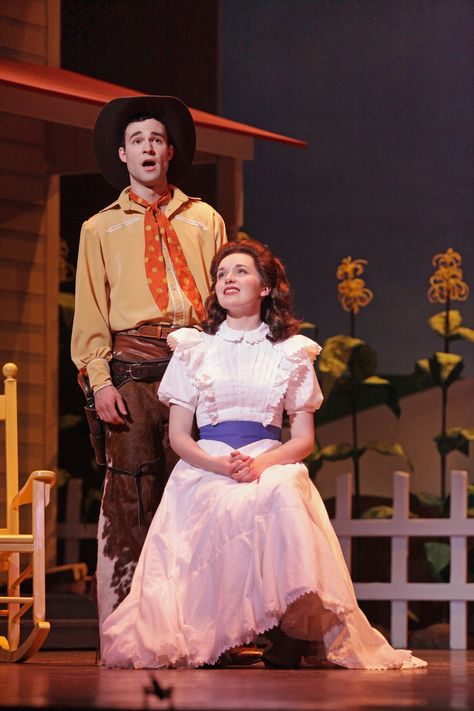 NCSA Oklahoma - Laurey and Curley Oklahoma Musical Hairstyles, Oklahoma Costumes, Mens Western Vest, Oklahoma Musical, Western Hairstyles, Parade Costumes, Musical Costumes, Dream Roles, Musical Hair