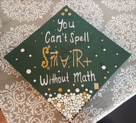 Graduation Cap Designs Math Major, Math Grad Cap, Math Graduation Cap, Graduation Cap Decoration Teacher, Education Graduation Cap, Education Graduation, Elementary School Graduation, Math Major, Math Design