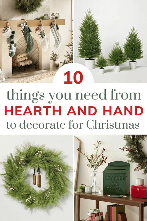 Joanna Gaines Christmas Decor, Hearth And Hand Christmas, Joanna Gaines Christmas, Decorate For Christmas, Fabric Christmas Trees, Cottage Style Decor, Chip And Joanna Gaines, Christmas Mantle, Hearth And Hand