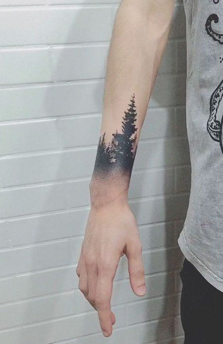 Tatuaje Cover Up, Tree Tattoo Men, Forest Tattoo, Tattoo Diy, Forearm Band Tattoos, Armband Tattoo Design, Forearm Tattoo Design, Cool Forearm Tattoos, Tree Tattoo Designs