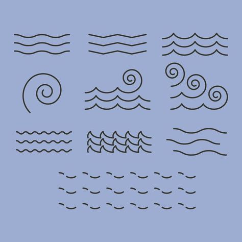 Minimal Water Tattoo, Minimalist River Tattoo, Simple River Tattoo, Waves Illustration Simple, Stream Tattoo River, River Illustration Simple, Water Symbol Tattoo, Sea Line Art, Minimal Illustration Design