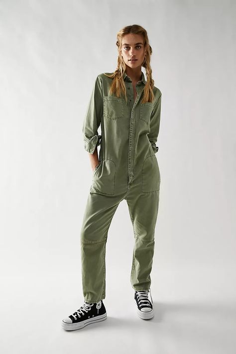 OneTeaspoon Super Khaki Paradise Utility Jumpsuit | Free People Khaki Jumpsuit Outfit, Utility Jumpsuit Outfit, Khaki Jumpsuit, Safari Camp, Utility Jumpsuit, Autumn Fits, Jumpsuit Outfit, Jean Overalls, Getting Dressed