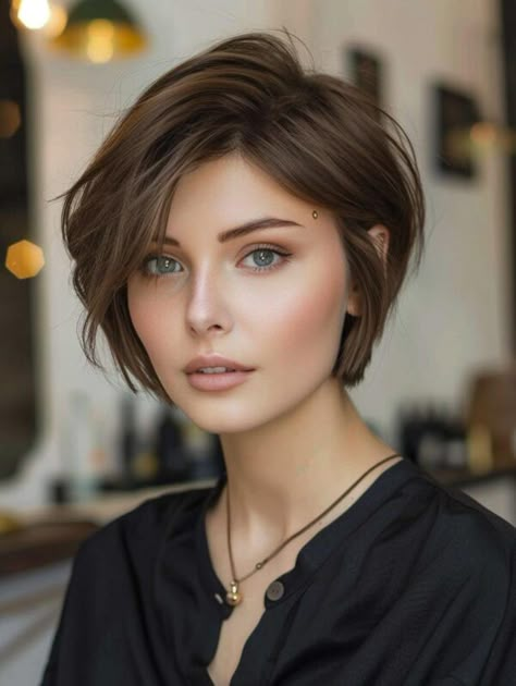 Stylish Short Hairstyles for Round Faces – Find Your Look Classic Bob Hairstyle, Short Hairstyles For Round Faces, Hairstyle For Chubby Face, Hair Styles For Round Faces, Fall Hair Cuts, Short Layered Haircuts, Round Face Haircuts, Short Hair Styles For Round Faces, Short Layered