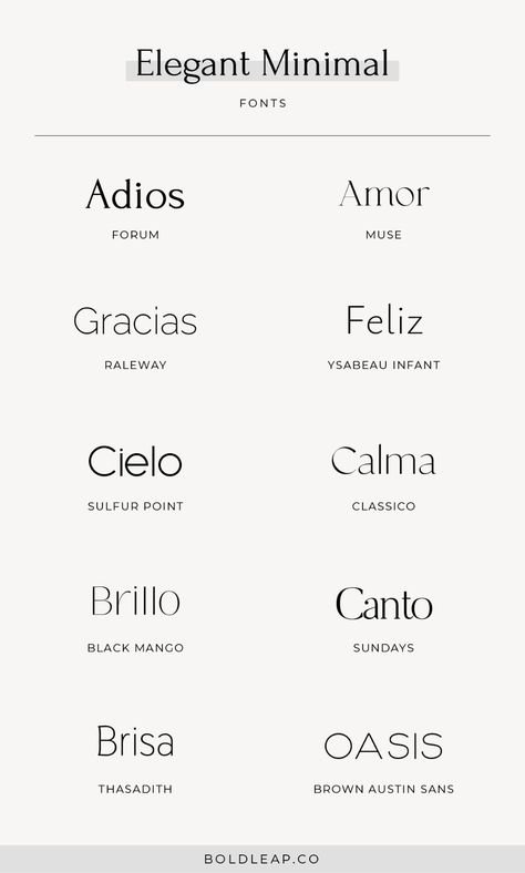 10 Elegant Minimalist Fonts for Modern Design Projects Elegant Font Logo Design, Modern Fonts Minimalist Canva, Font For Portfolio, Fonts For Illustrator, Web Design Fonts Inspiration, Minimalist Font Combinations, Minimal Title Design, Fonts For Fashion Brand, Best Font For Logo Design