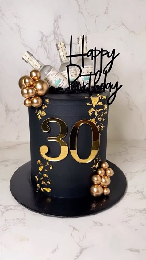 Buttercream custom Cake🖤✨🖤 •Thank you for choosing Sophies Sweets✨ • • Link is in my BIO✨ | Sophies Sweets19 | AFRO B · Casamigos (Pour It In My Cup) Casamigos Birthday Cake, 45th Birthday Cake Men, Black And Gold Birthday Cake Men, 30 Birthday Ideas For Men Cake, Black Birthday Cakes For Men, 30th Birthday Ideas For Men Cake, Casamigos Cake, Custom Cakes For Men, Men’s 30th Birthday Cake