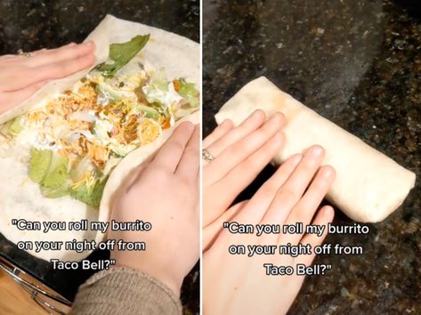 This Oddly Satisfying Video Reveals How To Roll A Burrito The Right Way How To Fold A Burrito, How To Roll Burrito, How To Wrap A Burrito, Burrito Folding, Roll A Burrito, How To Make Burritos, Fold A Burrito, Best Burrito, Burrito Wrap