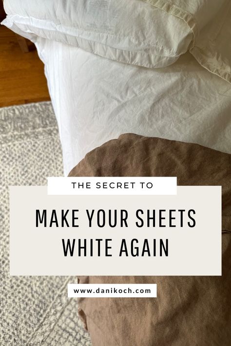 How To Whiten Sheets, How To Whiten Yellowed White Sheets, Yellow Pillows Clean, How To Bleach Whites, Remove Yellow Stains, White Bed Sheets, Grey Sheets, Egyptian Cotton Bedding, Yellow Pillows