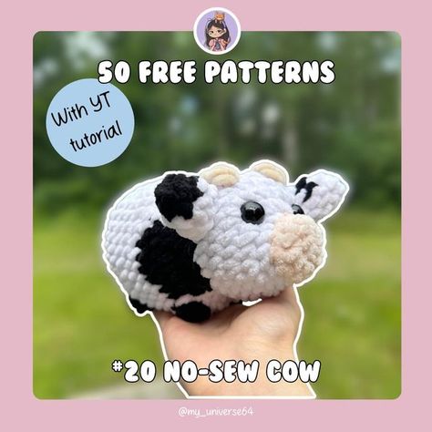 My universe on Instagram: "No-see cow free pattern ❤️  It is a quite large project compared to my usual patterns but I hope you give it an opportunity   Designer: me Yarn: super bulky from hobbiii Hook: 4 mm  🏷️ tags  #crochetfreepattern #cowcrochet #nosewcow #nosewcowcrochetpattern #freepattern" No Sew Crochet Cow Pattern, Cow Pattern Crochet Free, No Sew Cow Crochet, Cow Crochet Pattern Free, Cow Amigurumi Free Pattern, Crochet Cows, Crochet Projects To Sell, Crochet Bears, 2023 Crochet