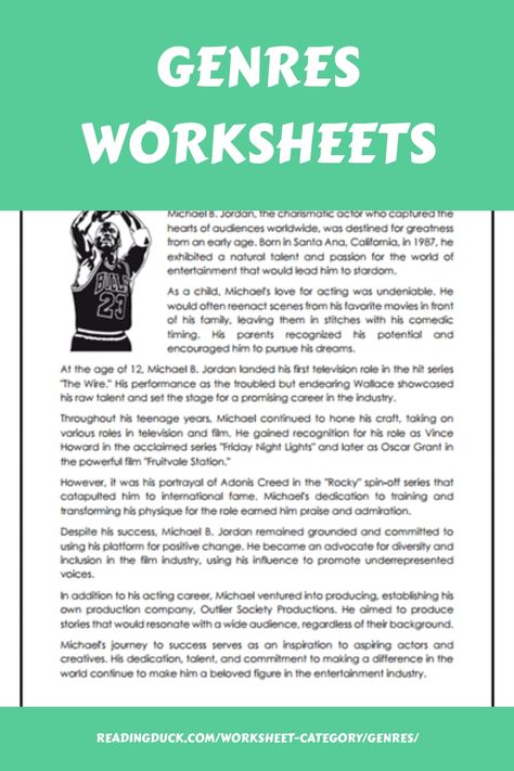 These worksheets are designed to help students explore the unique characteristics of different literary genres while honing their comprehension skills. Poetry Worksheets, Literary Genres, Genre Study, Literary Genre, Fact And Opinion, Nonfiction Reading, Literary Analysis, Text Types, Poetry Reading