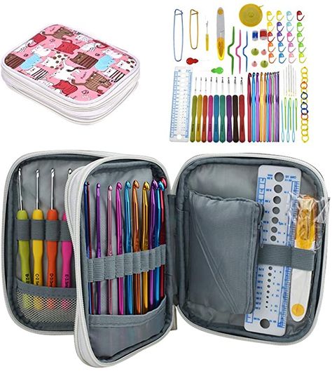 Amazon.com: Katech Crochet Hooks Kit with Case, 85-Piece Crochet Hooks Set, Ergonomic Crochet Hooks Knitting Needles Weave Yarn Kits DIY Hand Knitting Art Tools for Beginners and Experienced Crochet Lovers Knitting Art, Hand Knitting Diy, Ergonomic Crochet Hook, Crochet Tools, Knit Art, Crochet Hook Set, Crochet Needles, Crochet Set, Knitting Supplies