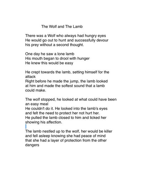 The Wolf and the Lamb Wolf And Sheep Quotes, Wolf And Lamb Aesthetic, Sacrificial Lamb Quotes, Lamb Symbolism, Lamb Poetry, Rabbit Poetry, Lamb Quotes, Lamb And Wolf, Wolf Poetry