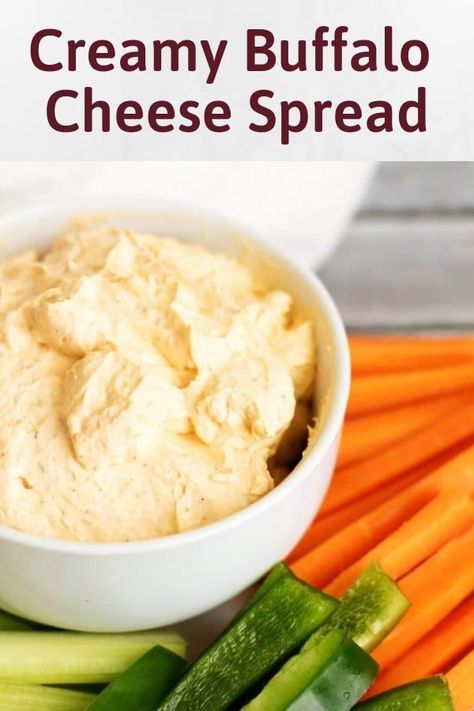 A creamy buffalo cheese spread made with cream cheese, hot sauce, and sour cream. It's the perfect spicy spread for crackers and vegetables. #berlyskitchen Cream Cheese Buffalo Dip, Cream Cheese Spread For Crackers, Cracker Spread Recipe, Buffalo Cream Cheese, Cracker Spreads, Pub Cheese Spread, Cracker Spread, Sandwich Spreads, Pub Cheese