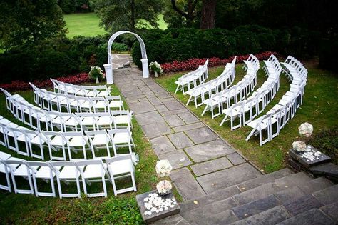 Ceremony set-up Fancy Picnic, Ceremony Archway, Wedding Ceremony Chairs, Wedding Ceremony Seating, Ceremony Chairs, Arch Decoration Wedding, Ceremony Seating, Wedding Outdoor, Mary Ann