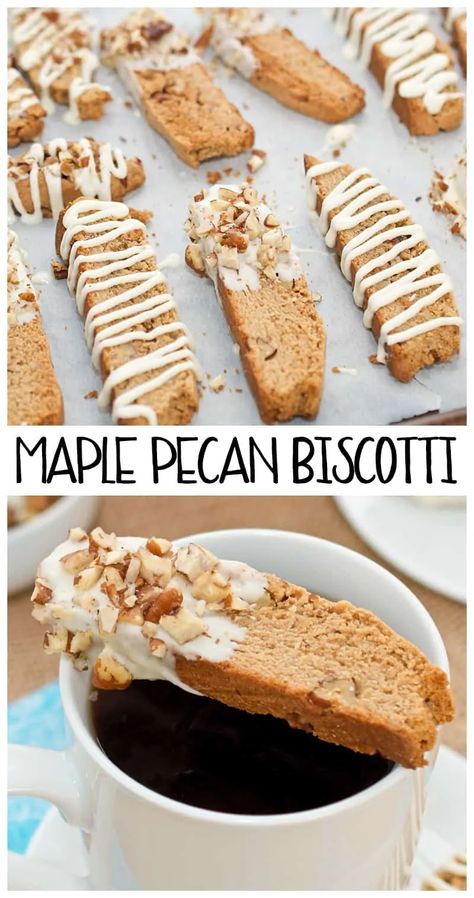 Maple Biscotti, Pecan Biscotti Recipe, Pecan Biscotti, Easy Biscotti, Best Biscotti Recipe, Biscotti Flavors, Easy Biscotti Recipe, Biscotti Recipes, Hot Cup Of Coffee