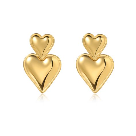 Fall in love with the Brynn Heart Earring! This stunning piece features a double heart drop design crafted from precious metal. Show your style with this unique and elegant earring– sure to turn heads! 1.3" drop 18k gold plated over stainless steel Hypoallergenic Water & tarnish resistant Geometric Jewellery, Modern Tv Wall, Engagement Gifts For Her, Heart Earring, Drop Design, The Grove, Double Heart, Drops Design, Precious Metal