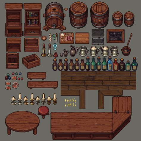 Pixel Game Assets, Pixel Art Characters Tutorials, Aseprite Tutorial, Topdown Pixelart, Rpg Maker Tileset, Pixel Art Characters 64x64, Pixel Art Game Background, Medieval Pixel Art, Tileset Pixel Art