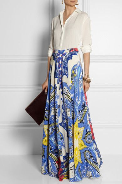 Etro Silk Skirt Pattern, Pattern Maxi Skirt, Printed Maxi Skirt, Ankara Designs, Bride Outfits, Maxi Skirt Outfits, Maxi Skirt Dress, Beautiful Clothes, Maxi Skirts