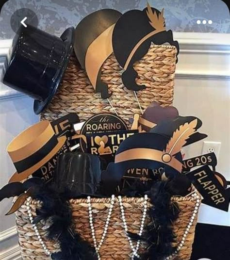 Roaring 20s Party Decorations, Roaring 20s Birthday Party, 20s Party Decorations, Roaring 20s Birthday, Mafia Party, Gatsby Birthday Party, Black And Gold Party, Roaring 20s Wedding, Gatsby Party Decorations