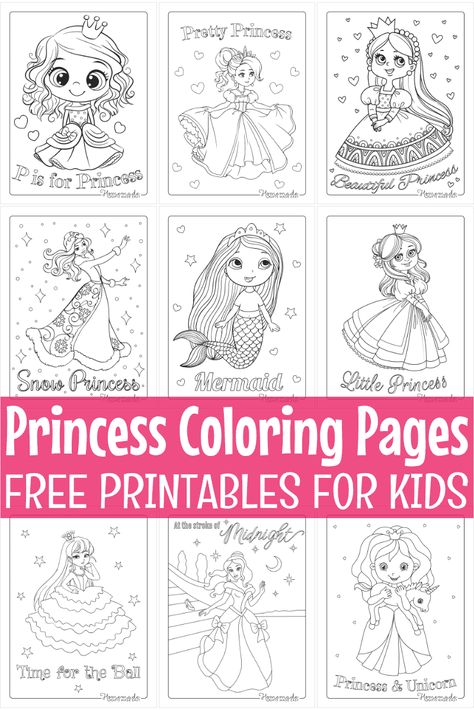 Free Printable Princess Coloring Pages Princess Coloring Pages For Kids, Princess Coloring Sheets, Printable Princess, Princess Printables, Free Printable Coloring Sheets, Disney Princess Colors, Disney Adult, Disney Princess Coloring Pages, Worksheets Preschool