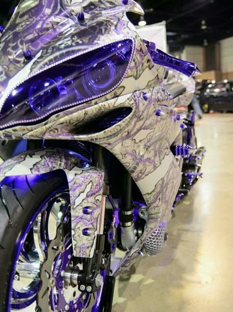 DeLIGHTful Pretty Bikes, Purple Motorcycle, Pink Motorcycle, Motocross Love, Motorcross Bike, Custom Street Bikes, Bike Aesthetic, Custom Sport Bikes, Motorcycle Aesthetic