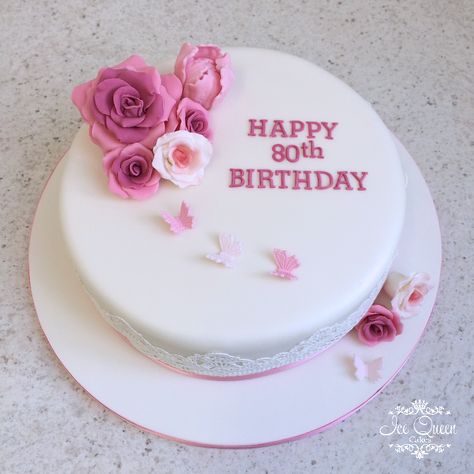 80thbirthday Cake, Birthday Cakes For Women Simple, 80 Birthday Cake Woman, 80th Birthday Cakes For Women, 80th Birthday Cake Ideas, 80th Birthday Cakes, Birthday Cake For Women Simple, Golden Wedding Cake, Baby Mehndi