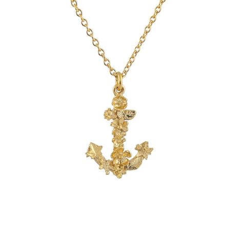 Shop our edit of Alex Monroe designer Jewellery online from our award winning London boutiques with next day delivery on all U.K orders before 1pm. Silver And Gold Necklace, Gold Anchor Jewelry Gift, Anchor Locket Gold, 14k Gold Anchor Necklace Gift, Nautical Anchor Shaped Gold Jewelry, Gold Nautical Anchor Necklace, London Boutique, Hope Necklace, Silver Diamond Necklace