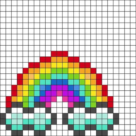 Rainbow Perler Bead Pattern | Bead Sprites | Misc Fuse Bead Patterns Rainbow Perler Bead Patterns, Perler Bead Rainbow, Rainbow Kandi, Fuse Bead Patterns, Kandi Cuff, Pattern Maker, Kandi Patterns, Bead Sprite, Photo Pattern