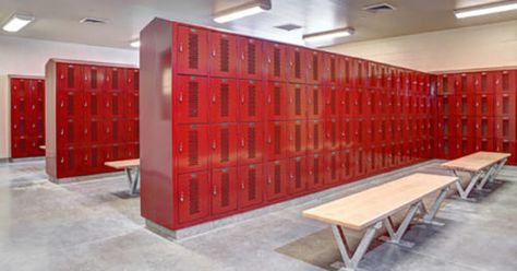 Locker room lawsuit: Boy claims his transphobia outweighs trans ... High School Lockers, High School Teen, School Building Design, School Hallways, American High School, Gym Lockers, School Interior, School Lockers, Dream School