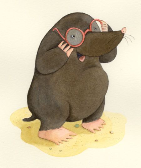 Mole Illustration Drawing, Mole Drawing Cute, Mole Animal Illustration, Mole Illustrations, Mole Drawing, Mole Animal, Cartoon Mole, Taupe Animal, Let's Make Art