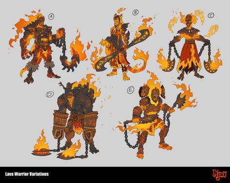 ArtStation - Volcanic Fire Dancer Warrior, Kyle Mjoen Guardian Character Design, Volcano Hawaii, Fire Warrior, Fire Demon, Armor Drawing, Fantasy Demon, Fire Dancer, Tiki Art, Viking Art