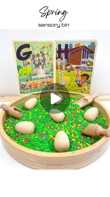 Rebekah | Books & Sensory Play on Instagram: "🌱 🌼 SPRING Play 🌸 🥚

Hi friends! This is the sensory activity I made for Easter weekend, but we’ll be using this beautiful sensory base all Spring. I LOVE how it turned out all mixed together, and it was super easy to make. ☺️

DETAILS:

✨ wooden circle tray from @chickadeeswoodentoys 

🥚 wooden eggs from the @target dollar spot

🌸 🌱🌼 I made the green grass/yellow & pink flower mixture with dyed rice, and dyed star pasta (link in my Amazon storefront) 

BOOK:

📗 E is for Easter 
🎨 @greg_paprocki 
🖨️ @babylitbooks @gibbssmithbooks 

•

🌸🌱🌼🥚🌸🌱🌼🥚🌸🌱🌼🥚🌸🌱🌼🥚🌸

•

#sensoryplay #sensoryplayideas #sensoryactivity #toddleractivities #shareyourplaywithme #bookishplay #bookishplayideas #toddlerfunlearning #learningthroughplay" Root Letters, Greg Paprocki, Star Pasta, Dyed Rice, Wooden Circle, Sensory Activity, Target Dollar Spot, Letter Activities, Easter Weekend