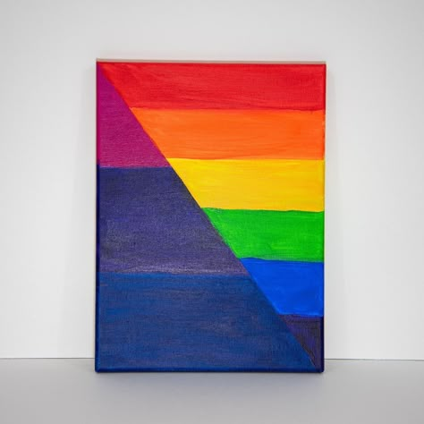 Lgbtq Rainbow, Picture Wire, Bisexual Flag, Trippy Painting, Hippie Painting, Simple Canvas Paintings, Рисунки На Холсте, Pride Art, Cute Canvas Paintings