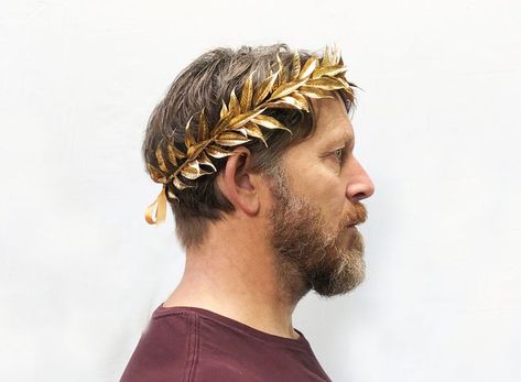 Gold Leaf Crown Greek, Olive Crown, Greek God Costume, Greek God Zeus, Greek Hair, Gold Leaf Crown, God Zeus, Gold Leaf Headband, Laurel Crown