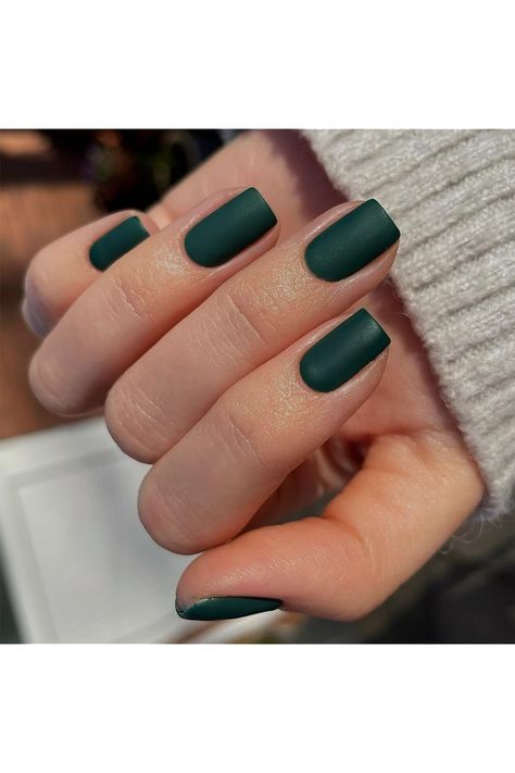 Matte Dark Green Press on Nails Short Square,Xcreando Solid Color Fake Nails Glue on Nails Short,Matte Short Nails Press ons Nails,Acrylic Nails Short False Nails for Women Daily in 24 PCS Matte Short Nails, Press Ons Nails, Glue On Nails Short, Solid Color Acrylic Nails, Matte Green Nails, Green Press On Nails, Nails Press Ons, Nails Short Square, Dark Green Nails