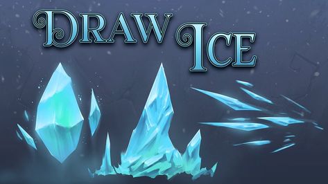 Ice Shards Drawing, Ice Magic Concept Art, Ice Spikes Drawing, Ice Powers Drawing, Ice Crystals Drawing, Ice Drawing Tutorial, How To Draw Ice, Magic User Oc, Ice Magic Art