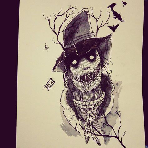 Scarecrow Tattoo, Scarecrow Drawing, Scarecrow Batman, Xmas Ideas, Blackwork Tattoo, Scarecrow, Ink Drawing, Dc Comics, Tattoo Ideas